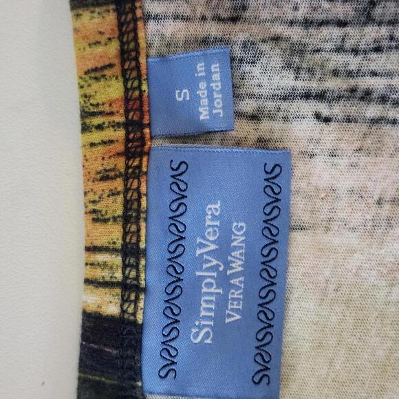 Simply Vera Vera Wang Women's Long Sleeve Top Size S Multicolor Abstract Print - Picture 3 of 7